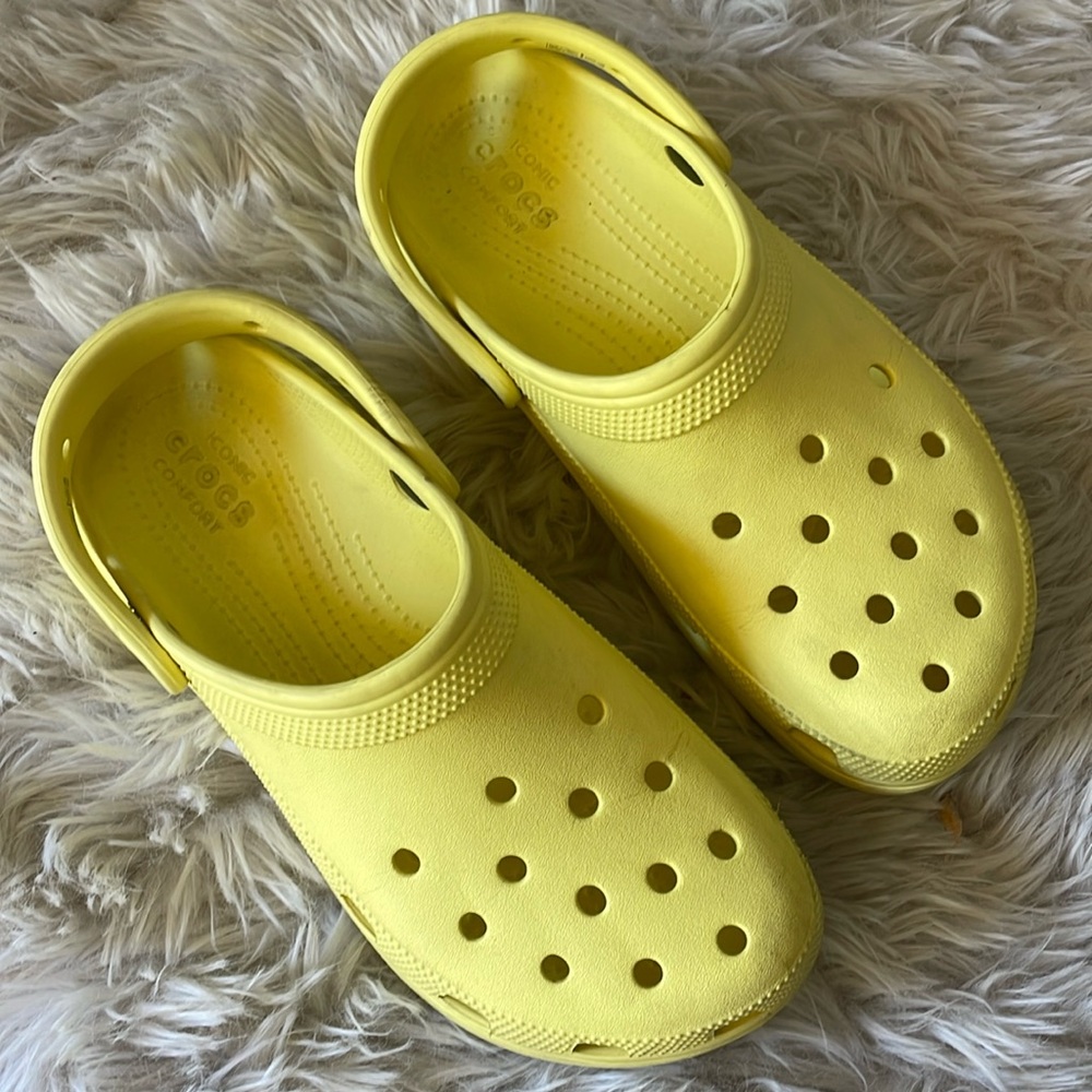 Yellow Platform Crocs Clogs Size 9